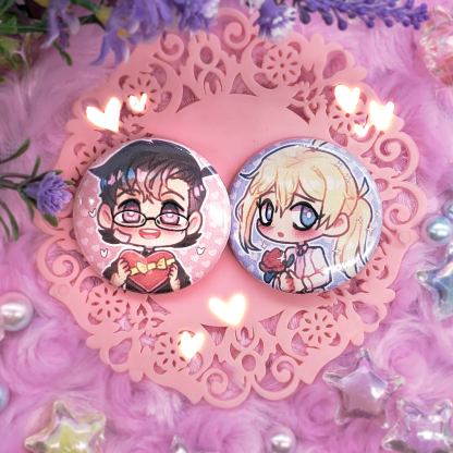 Boys Outta Luck! Priest and Cellist Pinback Buttons