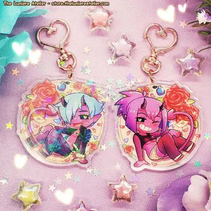 Boys Outta Luck! Succubus and Incubus Keychain charm