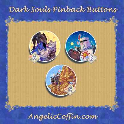 Dark Souls Buttons, Artoiras, Solaire, Ornstein