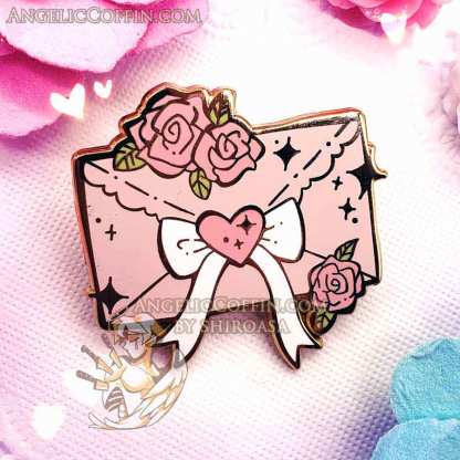 Love Letter Enamel Pin, lovecore aesthetic pin, Valentine's Day pin, romantic academia, light academia