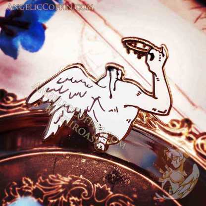Headless angel enamel pin, goth pin, angelcore pin