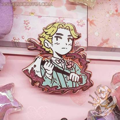 The Groom enamel pin, cute boy pin, Rose Gold finish