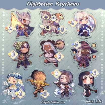 Elden Ring Nightreign keychain charm (Wylder, Guardian, Duchess, Ironeye, Raider, Recluse, Revenant, Executor, Scholar, Undertaker) back side