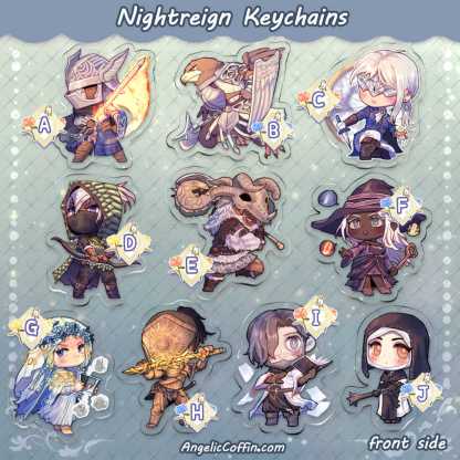 Elden Ring Nightreign keychain charm (Wylder, Guardian, Duchess, Ironeye, Raider, Recluse, Revenant, Executor, Scholar, Undertaker) front side