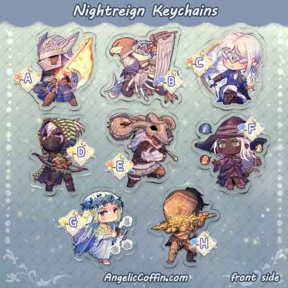 Elden Ring Nightreign keychain charm (Wylder, Guardian, Duchess, Ironeye, Raider, Recluse, Revenant, Executor) front side
