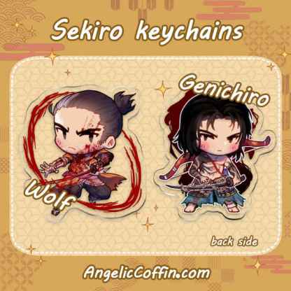 Sekiro keychain charm of Wolf and Genichiro