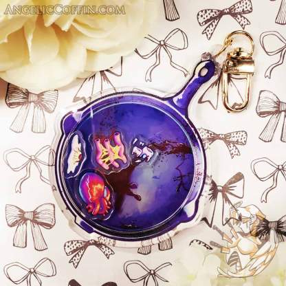 Cannibal Breakfast shaker charm, a cannibalism themed shaker charm with intestines, teeth, a human heart and an eyeball