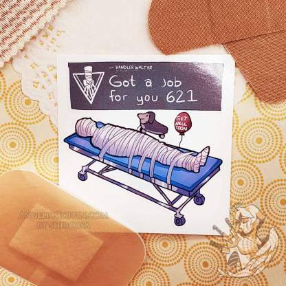 Armored Core 6: Fires of Rubicon (AC6) sticker, featuring 621 and Handler Walter.