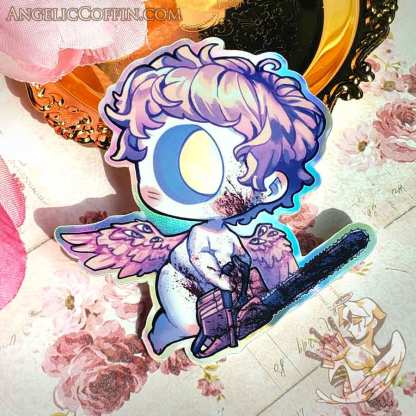 Eldritch Cherub Angel sticker, weirdcore sticker, pastel goth sticker