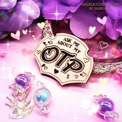 Wooden Pin, "Ask me about my OTP" shipper pin