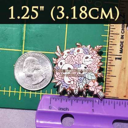 skull bouquet pin size