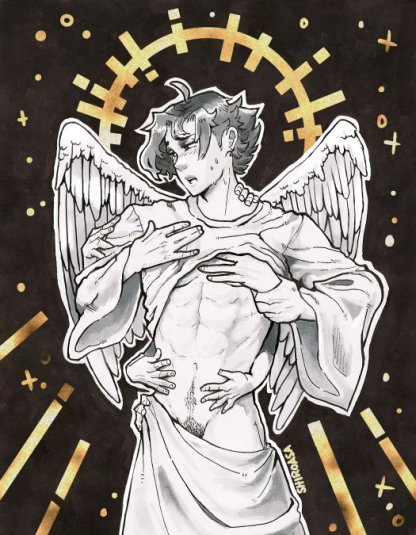 Print of lewd angel from Inktober, number 3