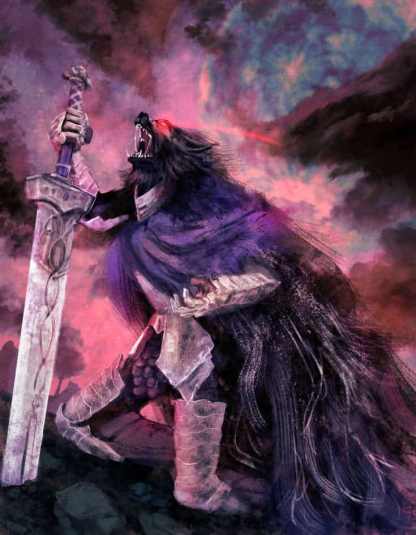 Art print of Blaidd the Half-wolf, Ranni's shadow, from Elden Ring