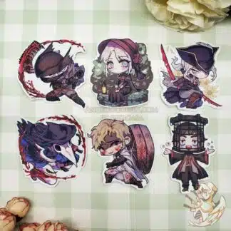 Bloodborne vinyl sticker, Hunter, Doll, Lady Maria, Eileen the Crow, Alfred Hunter of Vilebloods, Micolash Host of the Nightmare