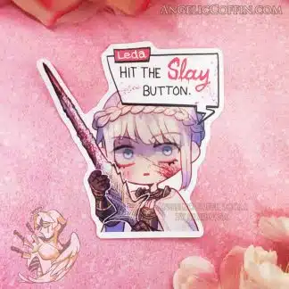 Elden Ring Sticker Needle Knight Leda "Hit the SLAY button" meme