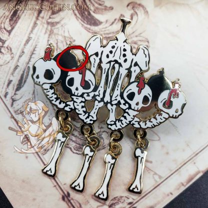 Bone Chandelier Skeleton enamel pin, horror pin, gothic pin