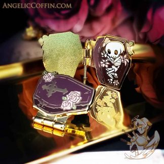 Coffin Skeleton hinge enamel pin, goth aesthetic, goth pin