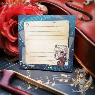 Cute sticky notes memo pad with Cellist playing music (from Boys Outta Luck!).