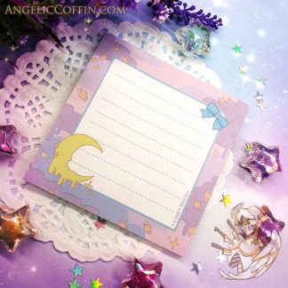 Cute sticky notes memo pad with a melty moon
