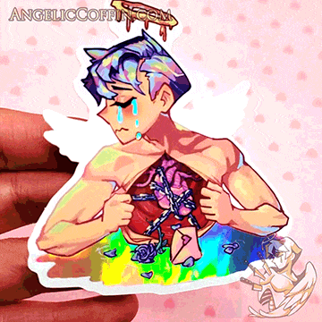 Crying Anime Angel Boy Sticker | Pastel goth sticker, journal sticker
