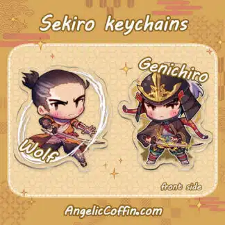 Sekiro keychain charm of Wolf and Genichiro