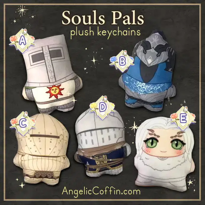 Dark Souls Pals Plush Samples (Solaire, Artorias, Oscar, Siegmeyer, Priscilla)
