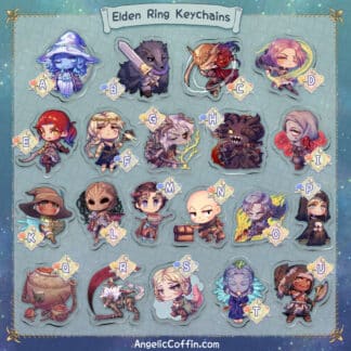 Elden Ring Keychain Charms Ranni, Blaidd, Malenia, Marika/Radagon, Morgott, Mohg, Varré, Sellen, Blackguard Boggart, Rya, Rogier, D Hunter of the Dead, Diallos, Vyke, Melina, Alexander, Patches, Maliketh, Fia, Millicent, Nepheli Loux