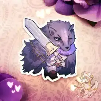 Elden Ring Sticker of Blaidd the half-wolf, vinyl decal