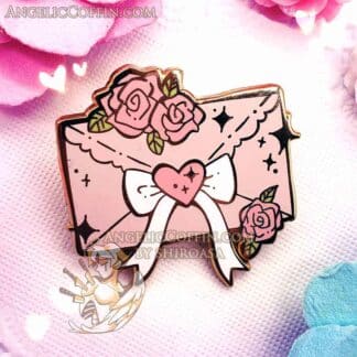 Love Letter Enamel Pin, lovecore aesthetic pin, Valentine's Day pin, romantic academia, light academia