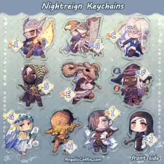 Elden Ring Nightreign keychain charm (Wylder, Guardian, Duchess, Ironeye, Raider, Recluse, Revenant, Executor, Scholar, Undertaker) front side