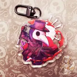 Plague Doctor Cute Gothic Keychain Charm, Medicalcore, Medieval keychain